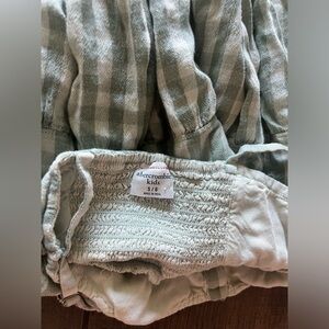 Abercrombie kids girls green gingham romper 5/6